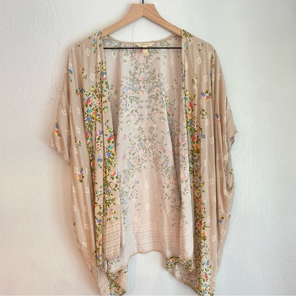 Matilda Jane Floral Kimono Cardigan - Beige and Multicolor - Picture 1 of 3